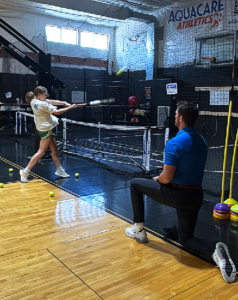 Juliet Clobes works with Connor Drislane at Aquacare Athletics at The Factory, Lewes.